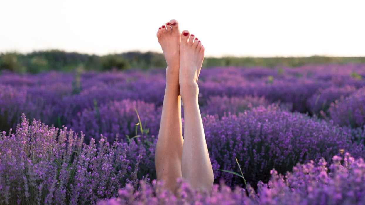 Beautiful enjoying nature concept